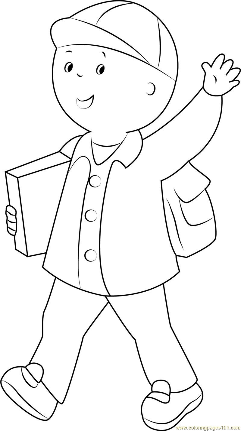 800x1426 Caillou Say Hi Coloring Page