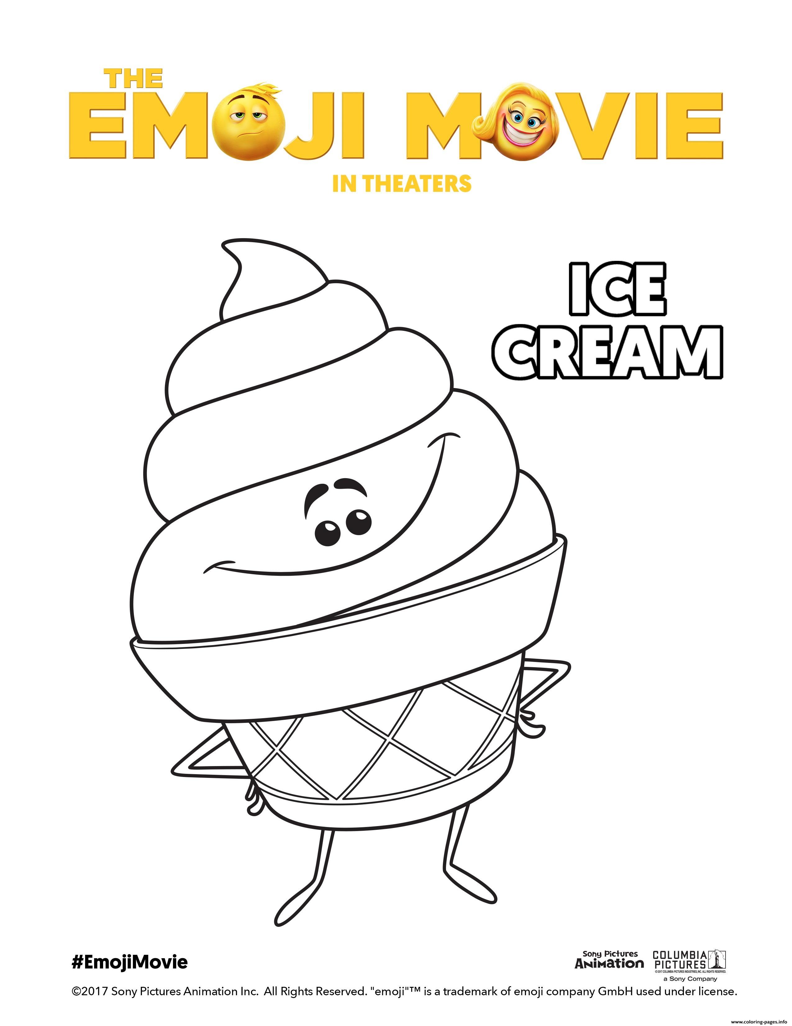 2550x3300 Ice Cream Emoji Movie Coloring Pages Printable