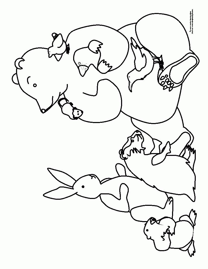 816x1056 Hibernating Bear Coloring Page