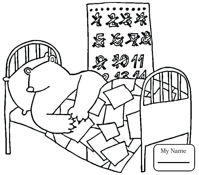 765x674 Hibernating Bear Coloring Page