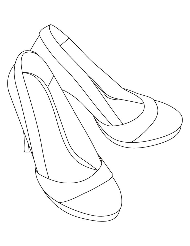 738x954 High Heel Shoe Coloring Page