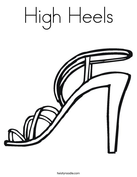 468x605 High Heels Coloring Page