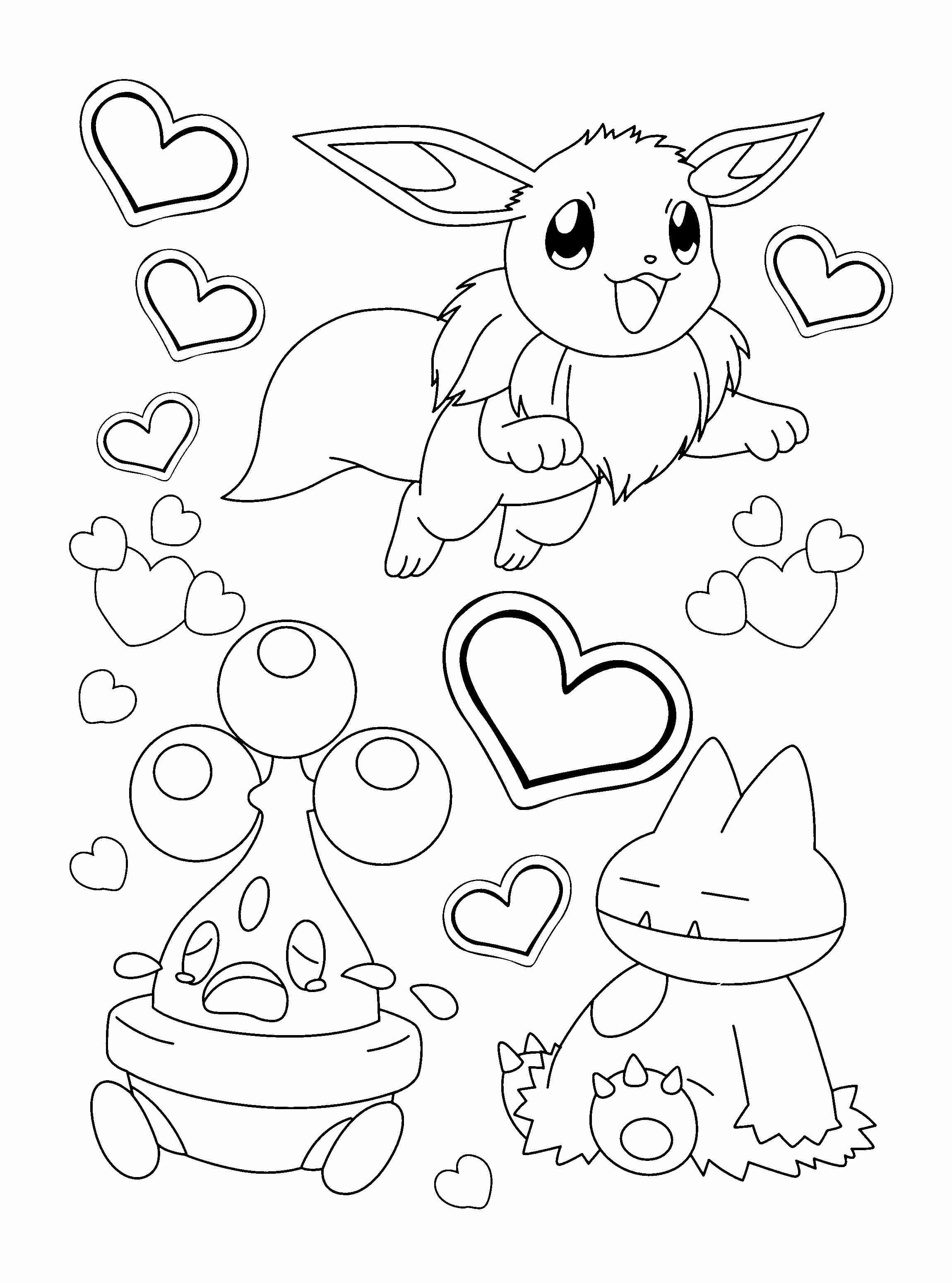 2300x3100 Eevee Evolutions High Quality Coloring Pages Printable Remarkable