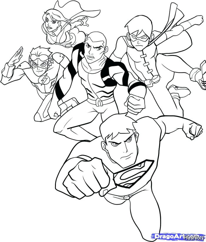 700x821 Young Justice Coloring Pages Young Justice Coloring Sheets High