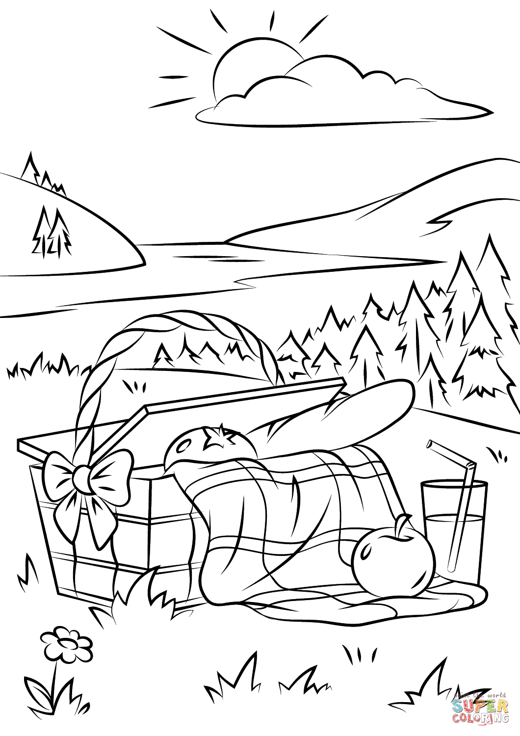 1060x1500 Picnic Coloring Pages With Wallpaper High Resolution Picnic