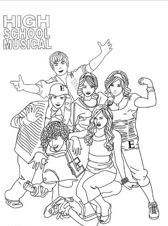 580x780 High School Musical Colouring Pages Kids N Fun Coloring Pages