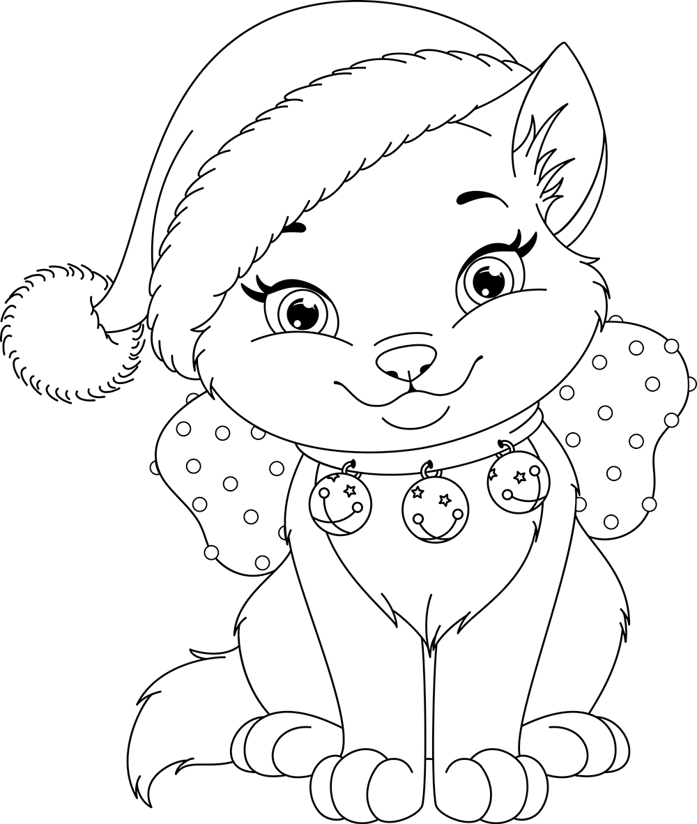 1000x1182 Christmas Cat Coloring Pages Download Coloring For Kids