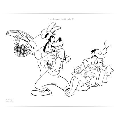 420x420 Donald And Goofy Hiking Coloring Page Disney Family
