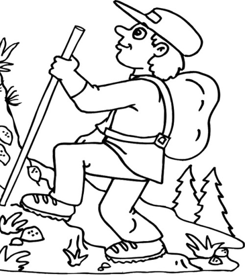 500x562 Hiking The Mountain In Summer Coloring Pages Kids Coloring Pages