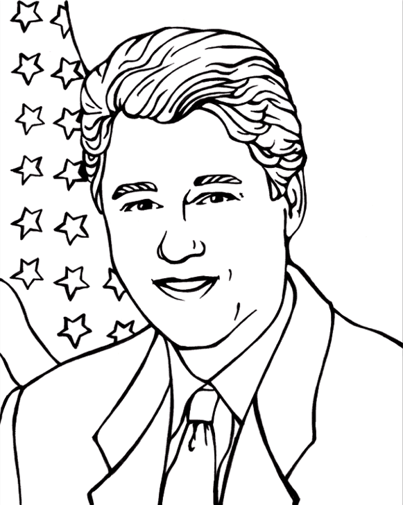 581x728 President Bill Clinton Coloring Page Coloring Book