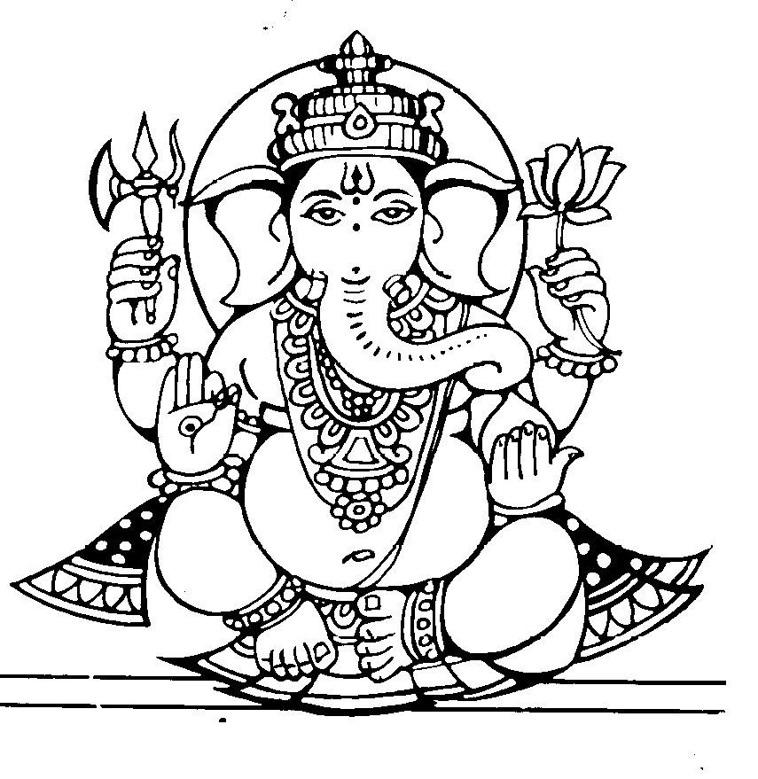 855x879 Hindu God Coloring Pages