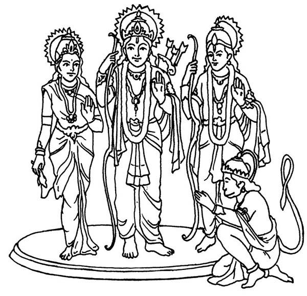 600x578 Hindu Gods And Goddesses Coloring Pages