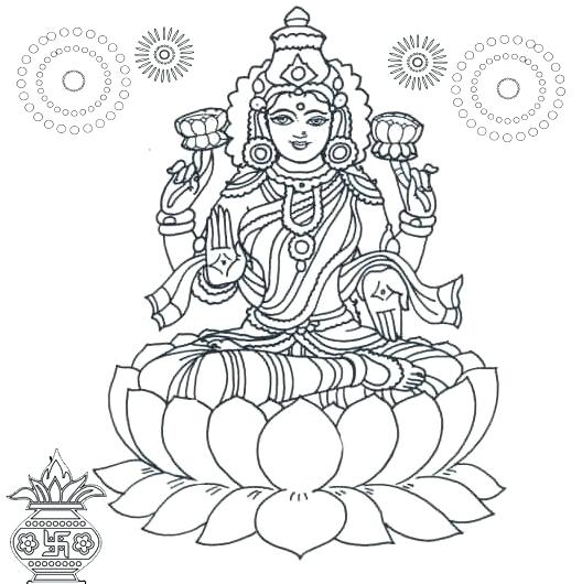 528x530 Gods And Goddesses Coloring Pages Traditional Mandala Coloring