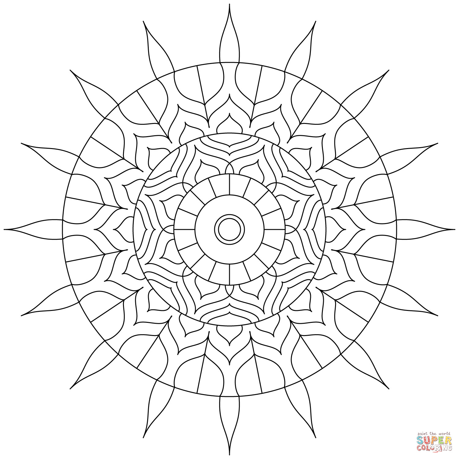 1500x1500 Hindu Mandala Coloring Page Free Printable Pages Magnificent