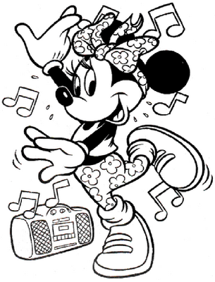 305x400 Minnie Mouse Hip Hop Dance Coloring Pages Gtgt Disney Coloring Pages