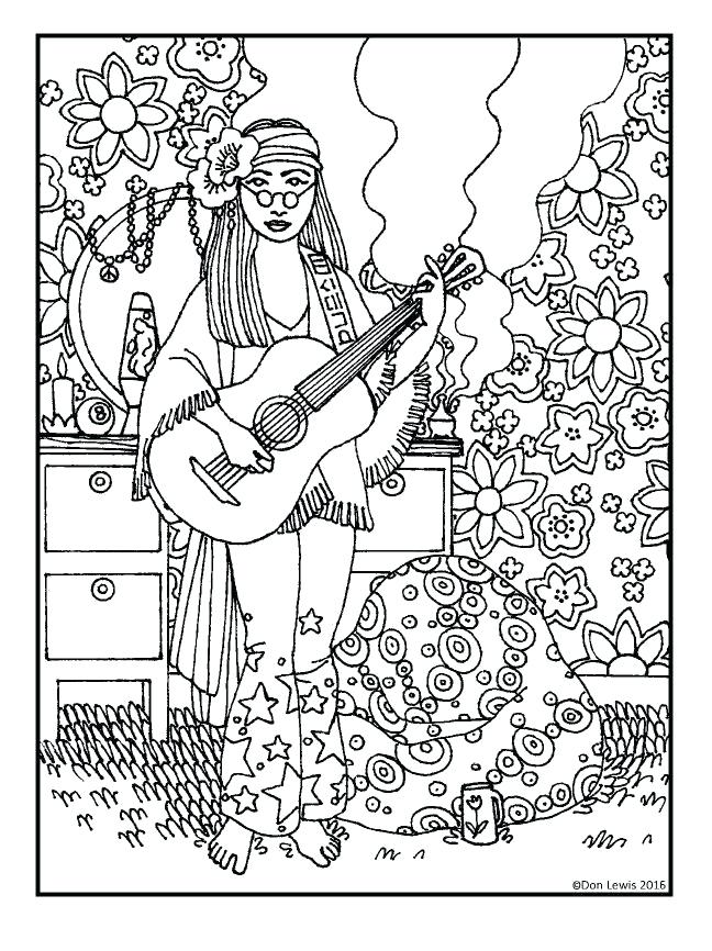 648x866 Hippie Coloring Sheets