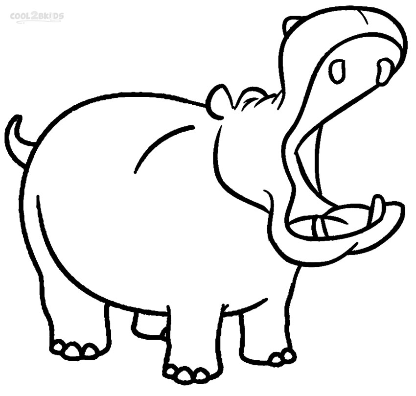 850x809 Hippo Coloring Pages For Kids