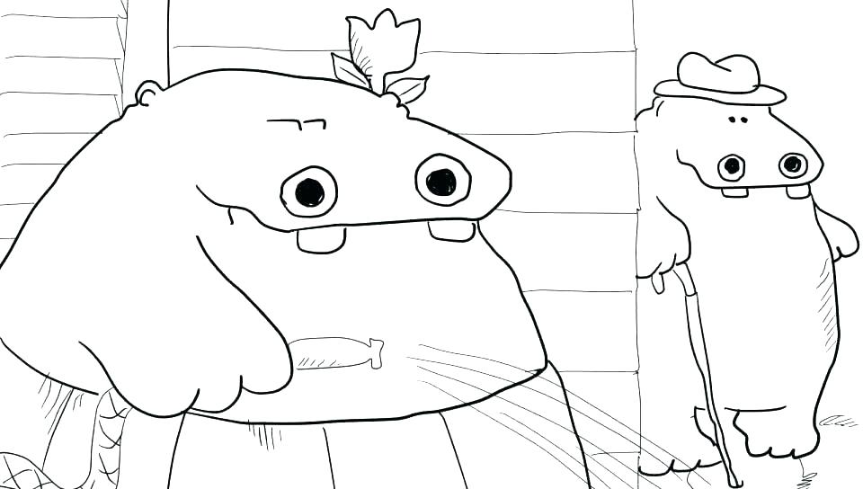 960x544 Hippopotamus Coloring Pages Hippopotamus Coloring Page Cute Hippo