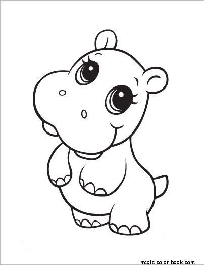 404x524 Hippo Animal Coloring Pages Printable Online Mewarnai