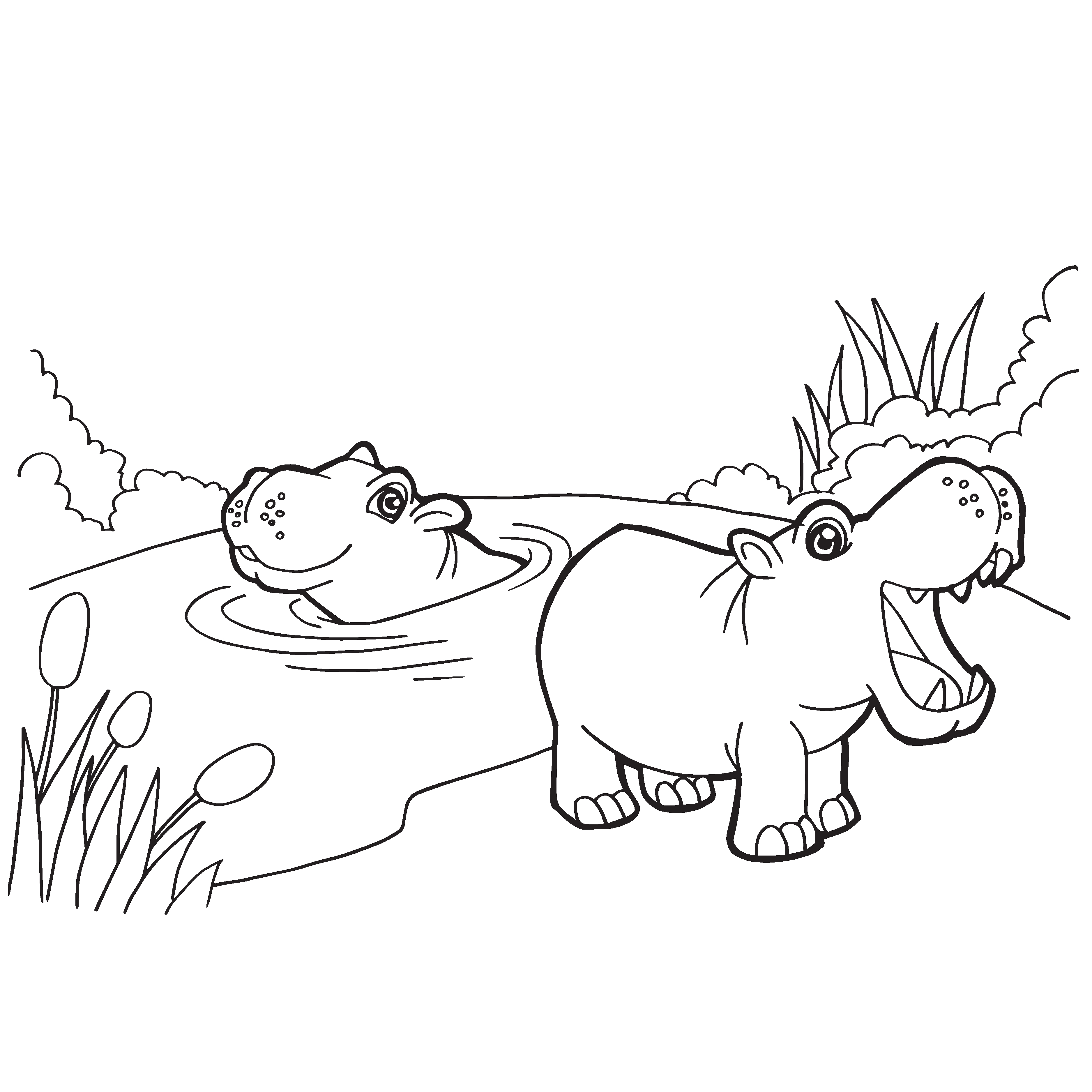 Hippo Coloring Pages To Print Coloring Pages