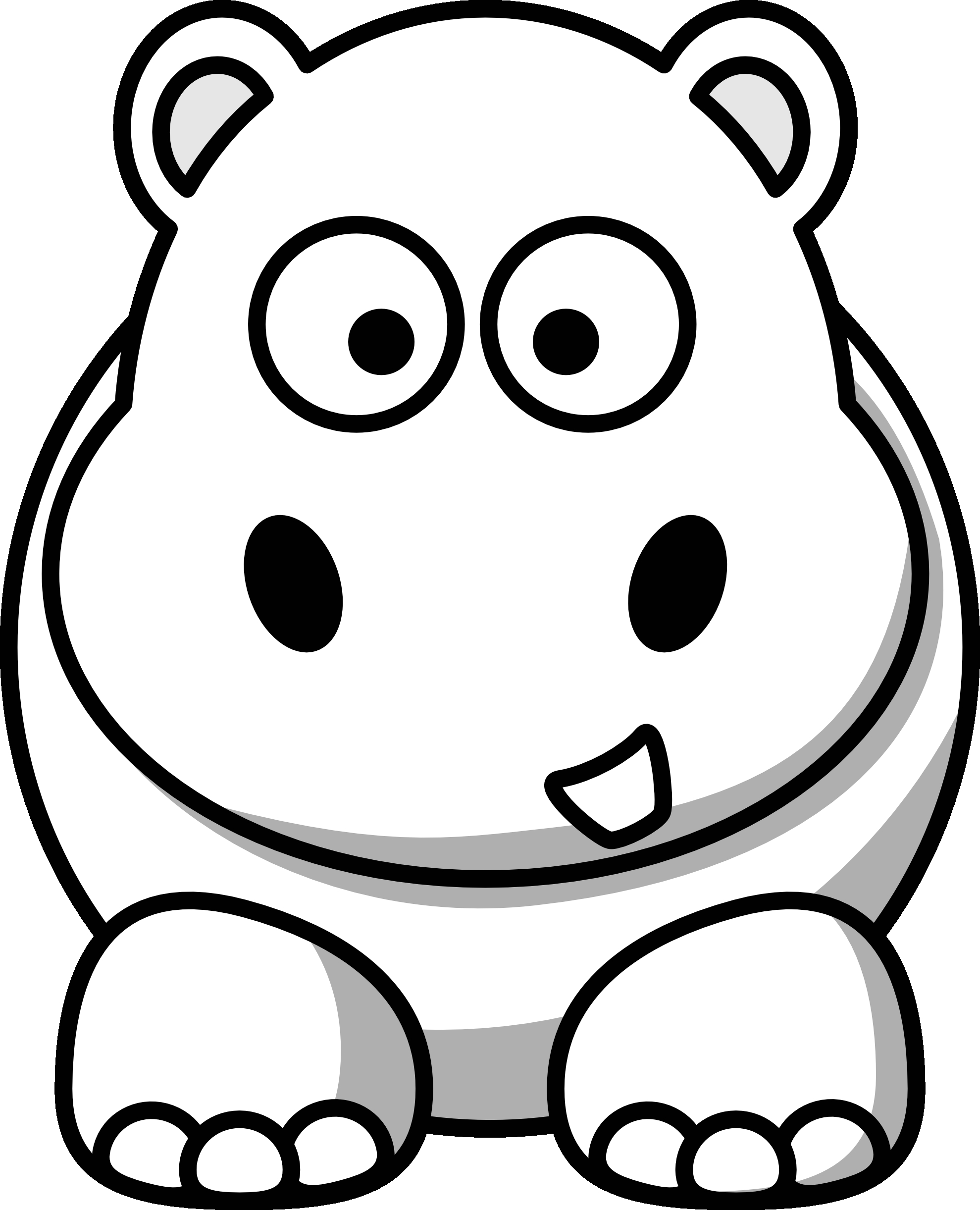 1979x2443 Hippo Smiling Cartoon Animals Coloring Pages For Kids Free Cute