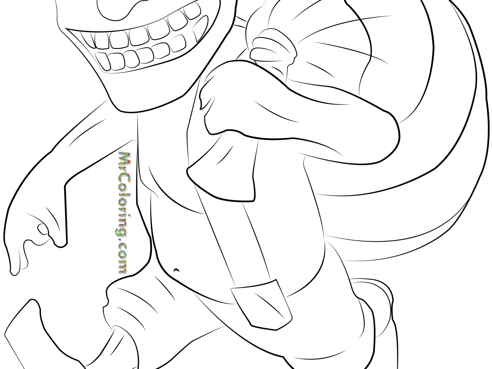 1600x1200 Coloring For Kids Outstanding Goblin Pages Green Halloween Adults