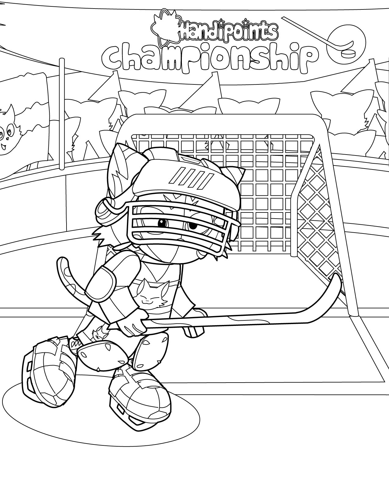 1275x1650 Hockey Player Coloring Page