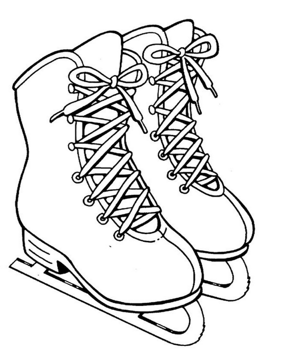607x737 Ice Skates Coloring Page Coloring Book