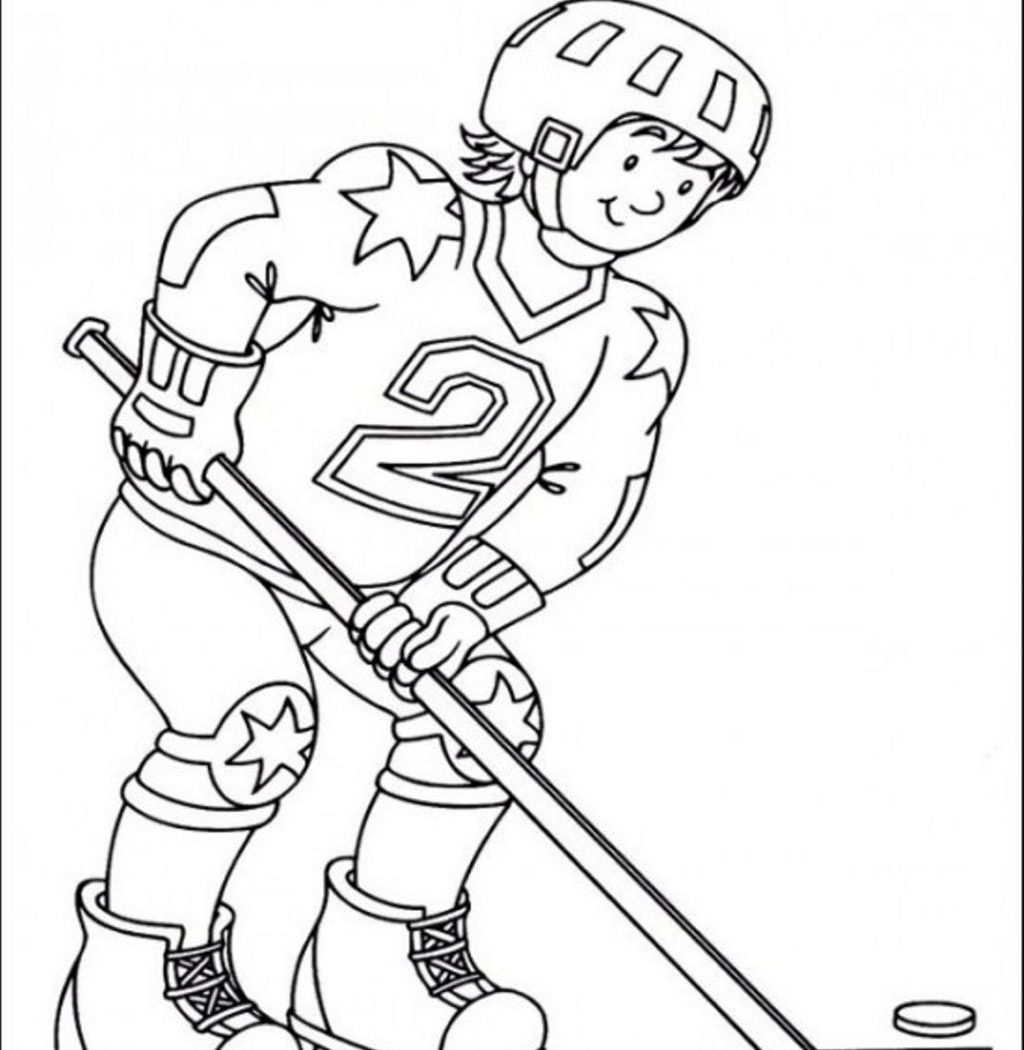 1024x1050 Clip Art Of Coloring Page Little Boy Playing Hockey Goalie