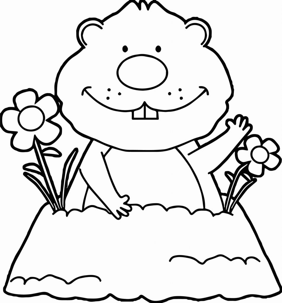 954x1024 Ground Hog Coloring Page