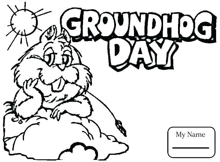 734x542 Ground Hog Day Coloring Pages Groundhog In Addition To Happy