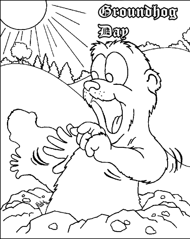 650x820 Groundhog Coloring Sheet Vector Of A Cartoon Groundhog Emerging
