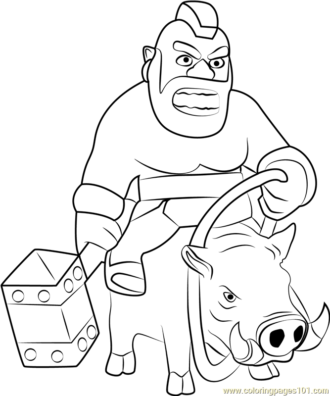 667x800 Hog Rider Coloring Page