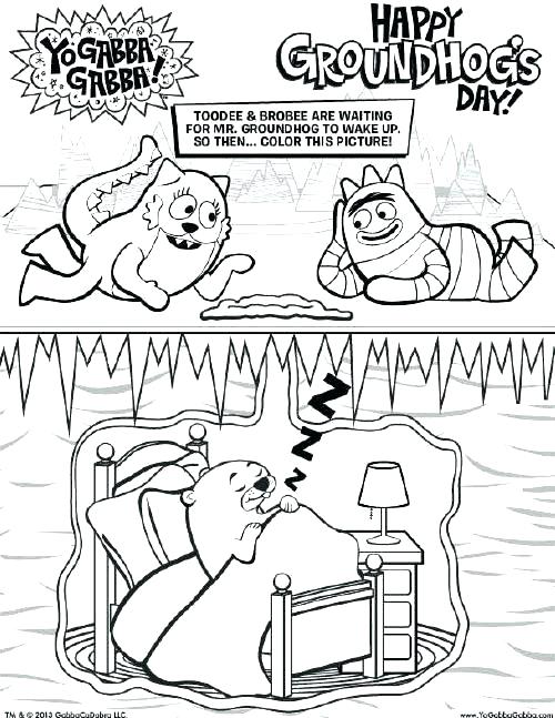 500x647 Groundhog Color Page