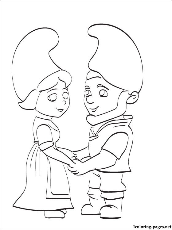 560x750 Lovers Gnomeo Juliet Holding Hands Coloring Page Coloring Pages