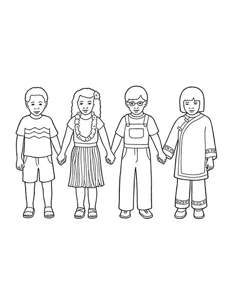 447x596 Children Holding Hands Coloring Page Coloring Pages For Kids