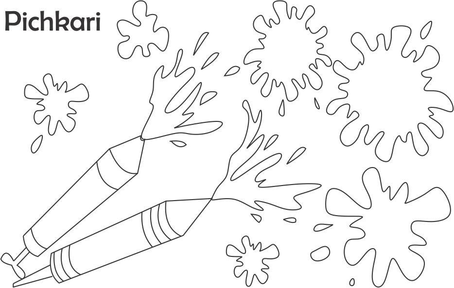 934x593 Pichkari Coloring Page For Kids