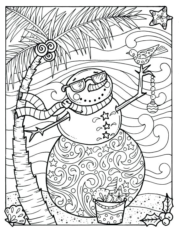 570x738 Snowman Mandala Coloring Pages Together With Tropical Snowman
