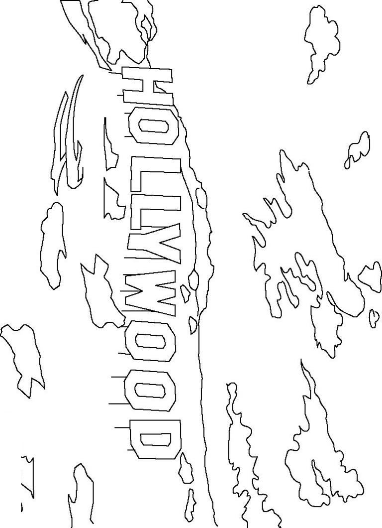 768x1060 Hollywood Sign Coloring Page