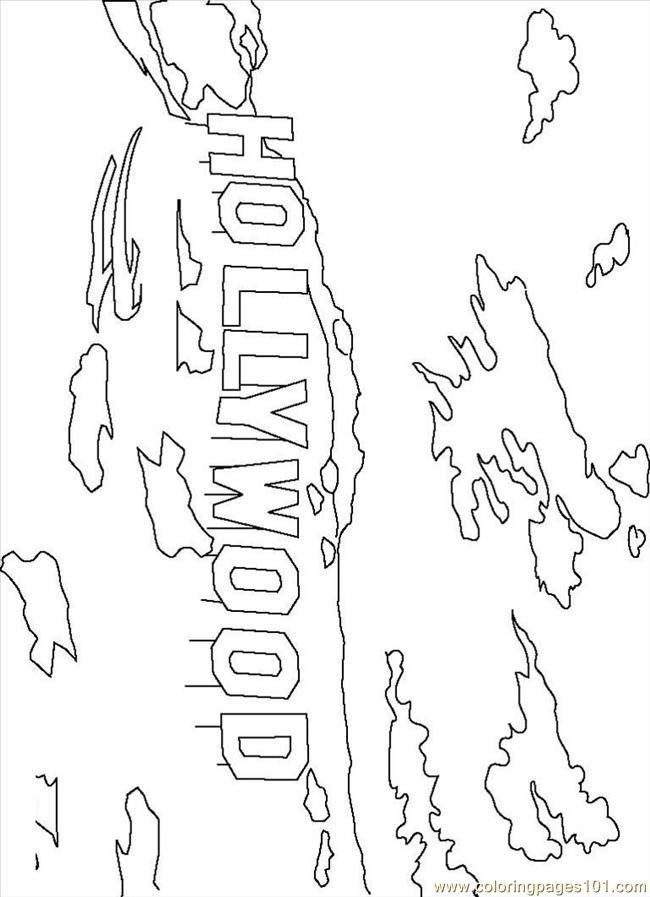 650x897 Hollywood Sign Coloring Page