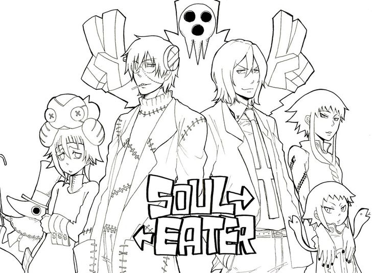 736x535 Best Anime Coloring Pages Images On Soul Eater