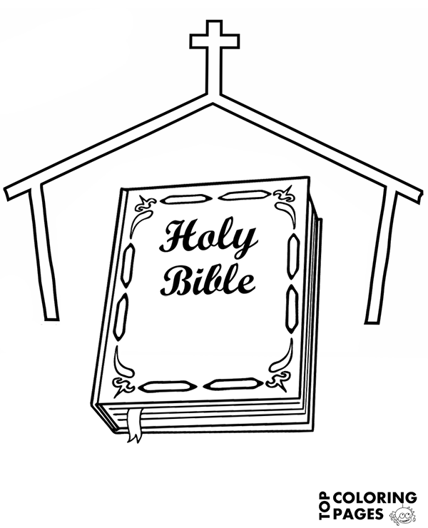 600x740 Holy Bible On Printable Coloring Page