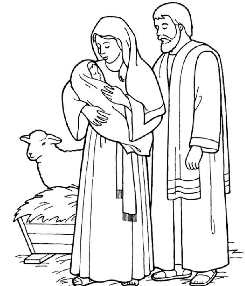 856x999 Holy Family Coloring Page