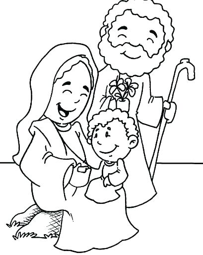 409x514 Holy Family Coloring Pages Family Coloring Pages Holy Holy Family
