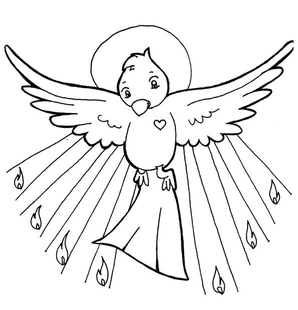 595x618 Holy Spirit Coloring Pages Catholic Holy Spirit Pentecost Catholic