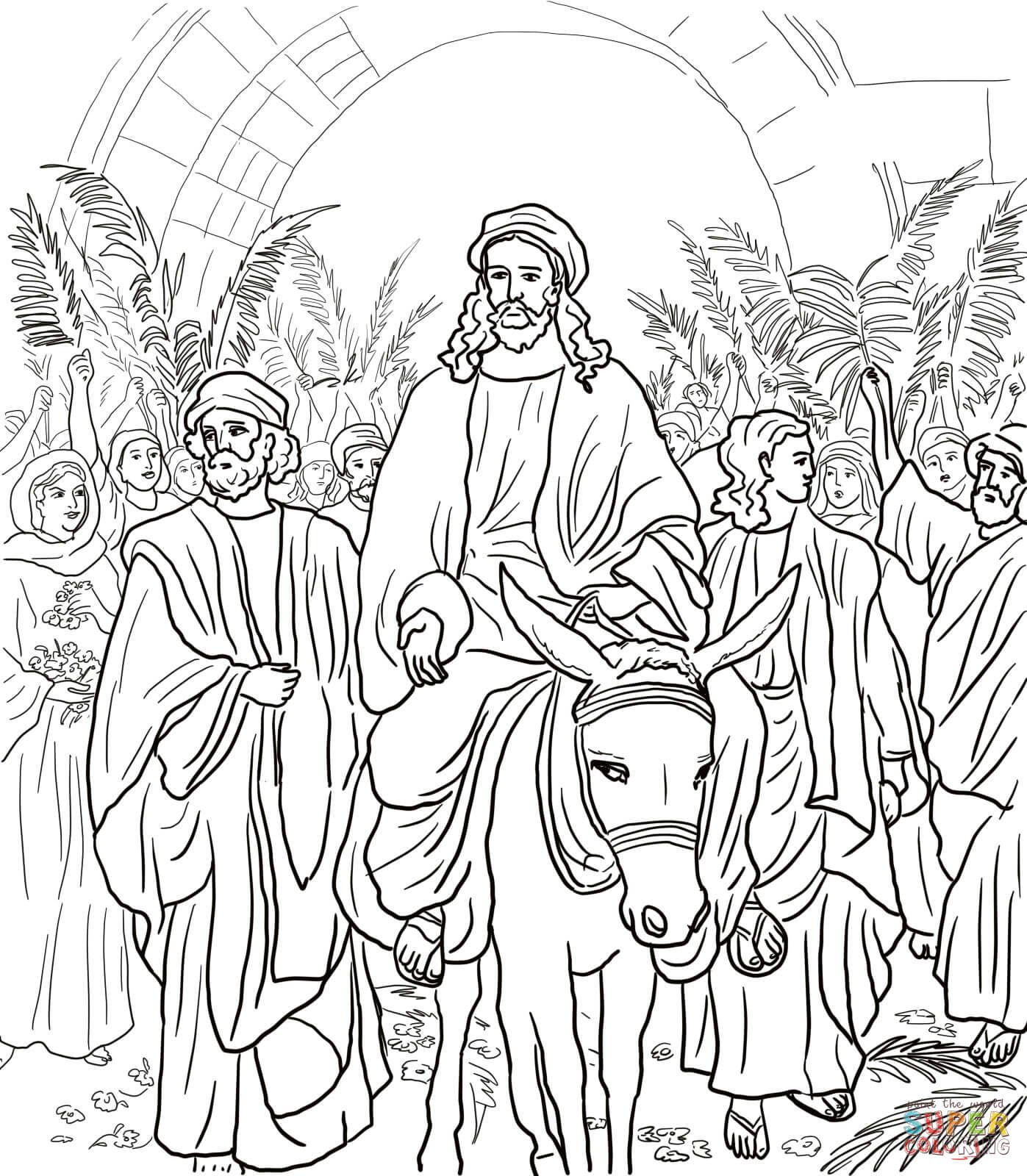 1397x1600 Jesus Entryto Jerusalem Coloring Page From Jesus' Holy Week