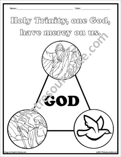 391x508 Holy Trinity, One God, Have Mercy On Us Coloring Page