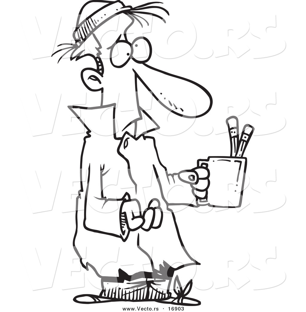 1024x1044 Vector Of A Cartoon Poor Man Begging With A Pencil Cup