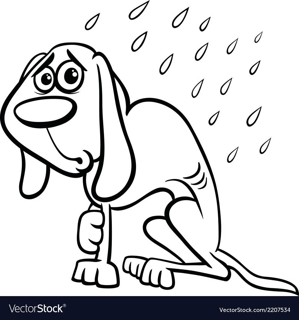 1000x1071 Coloring Page Coloring Page Dog Homeless Cartoon Vector Image