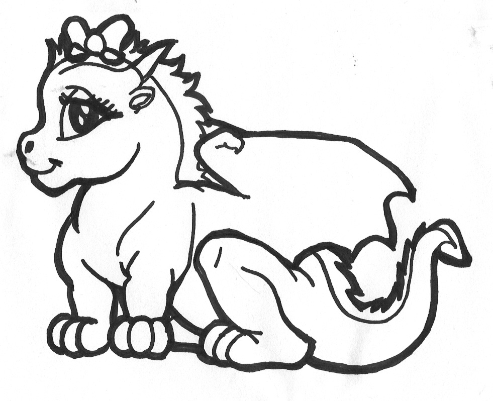 981x798 Cute Dragon Coloring Pages